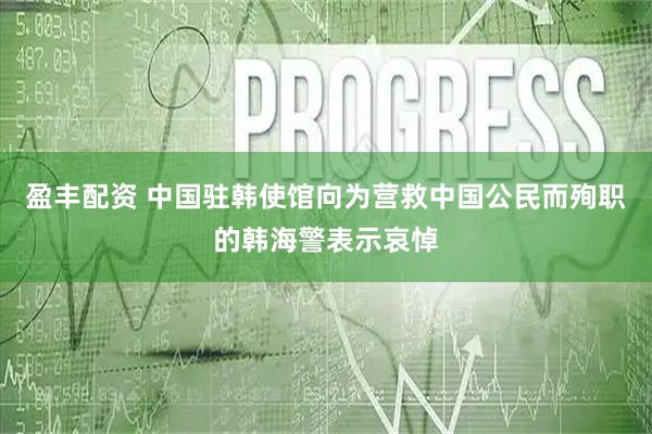 盈丰配资 中国驻韩使馆向为营救中国公民而殉职的韩海警表示哀悼